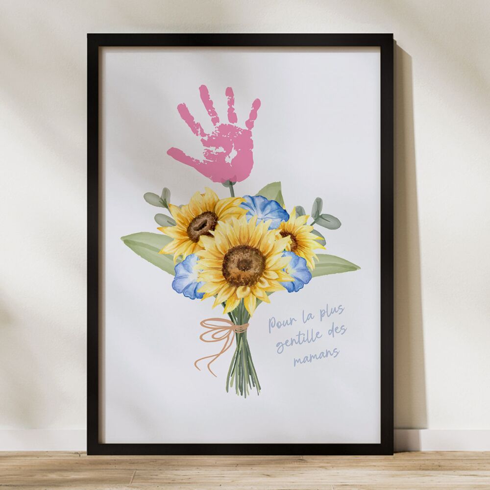 Poster personnalisé Bouquet avec empreinte de main