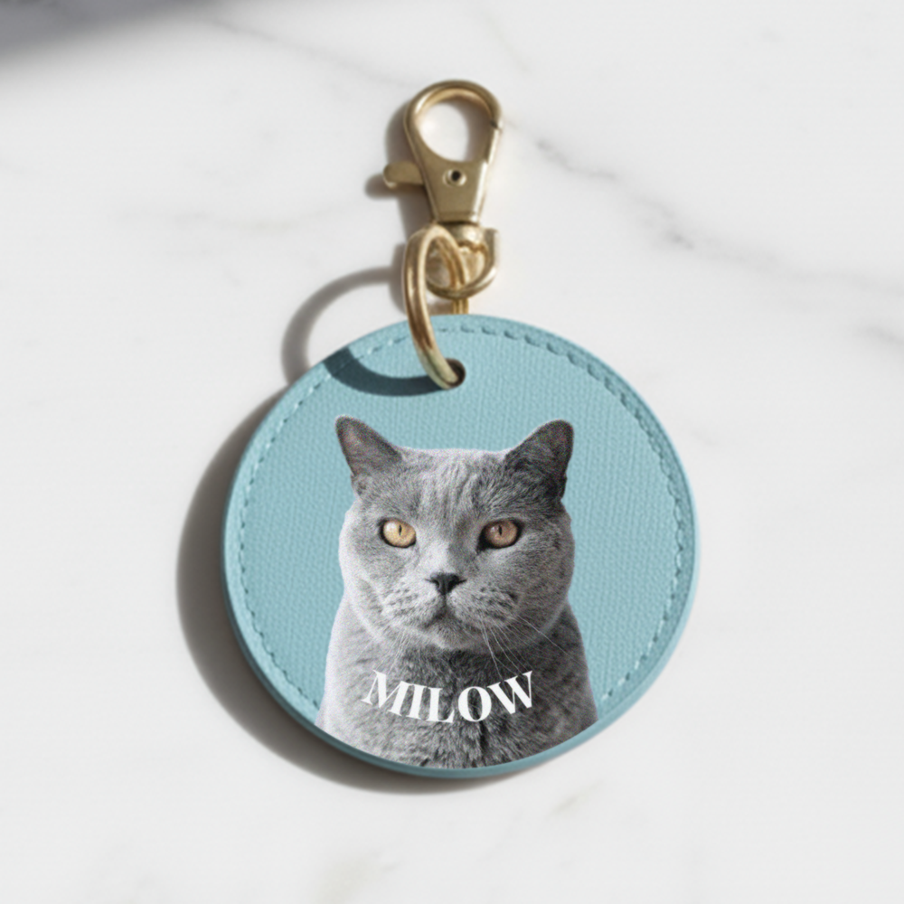 Porte-clés rond personnalisé avec votre animal de compagnie
