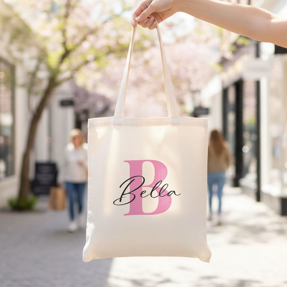 Personalisierbarer Jutebeutel mit Monogramm
