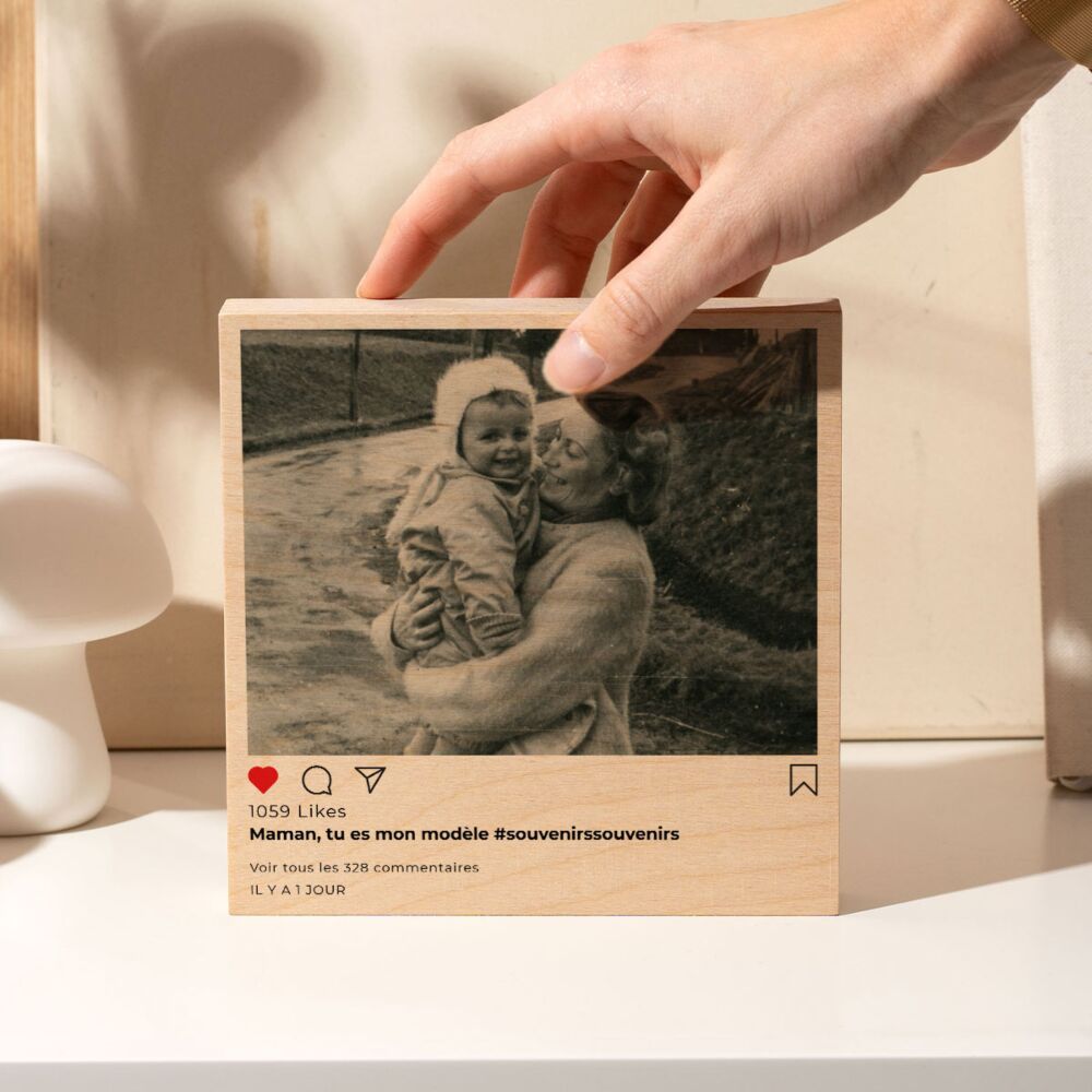 Photo sur bois personnalisée - Design Instagram