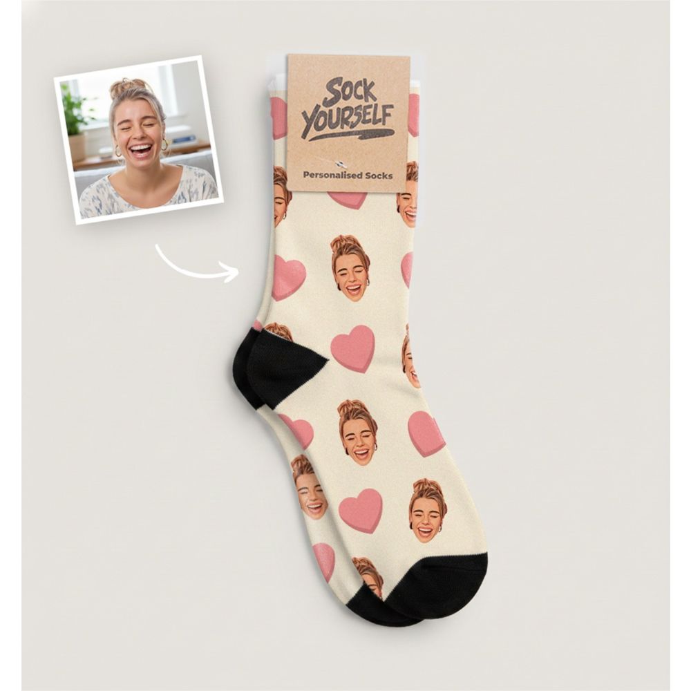 Chaussettes personnalisées avec visage style cartoon