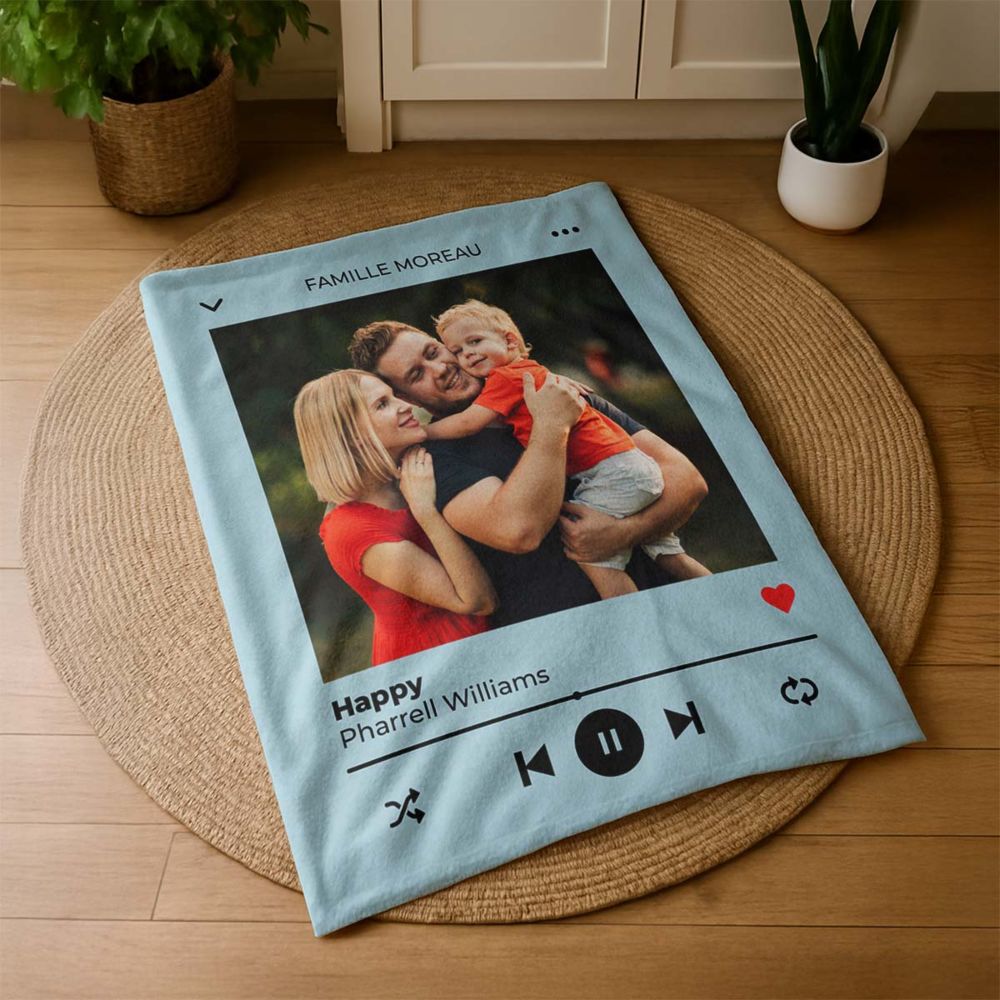 Couverture personnalisée avec photo et chanson