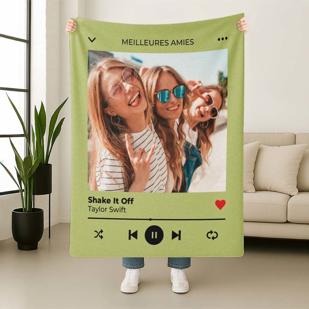 Couverture personnalisée avec photo et chanson