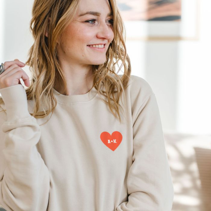 Pull personnalisé Cœur avec initiales
