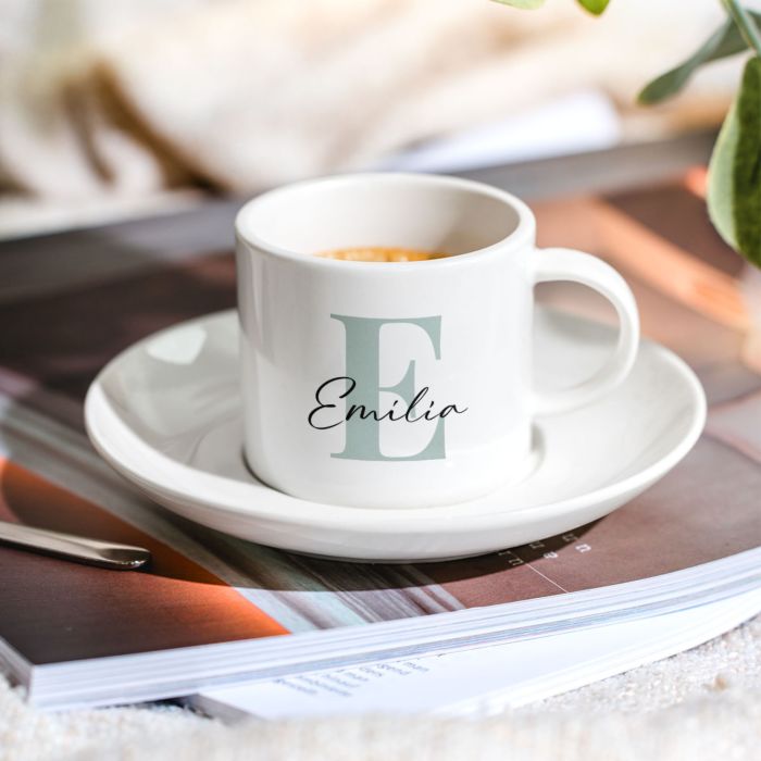 Tasse à café personnalisée 2 pièces avec monogramme