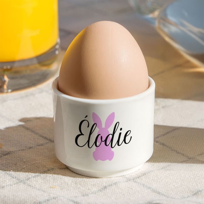 Coquetiers personnalisés avec symbole et nom - lot de 2